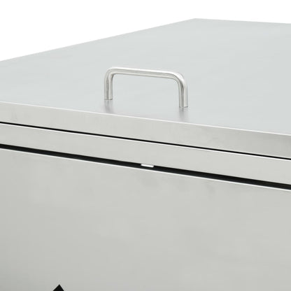 Copribidone per Spazzatura Doppio 240 L in Acciaio Inox - homemem39