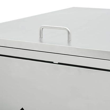 Copribidone per Spazzatura Quadruplo 240 L in Acciaio Inox