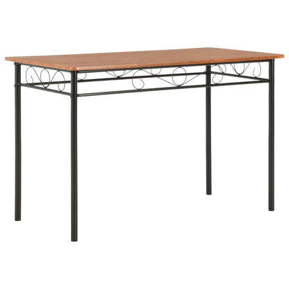 Set da Pranzo 5 pz in MDF e Acciaio Marrone