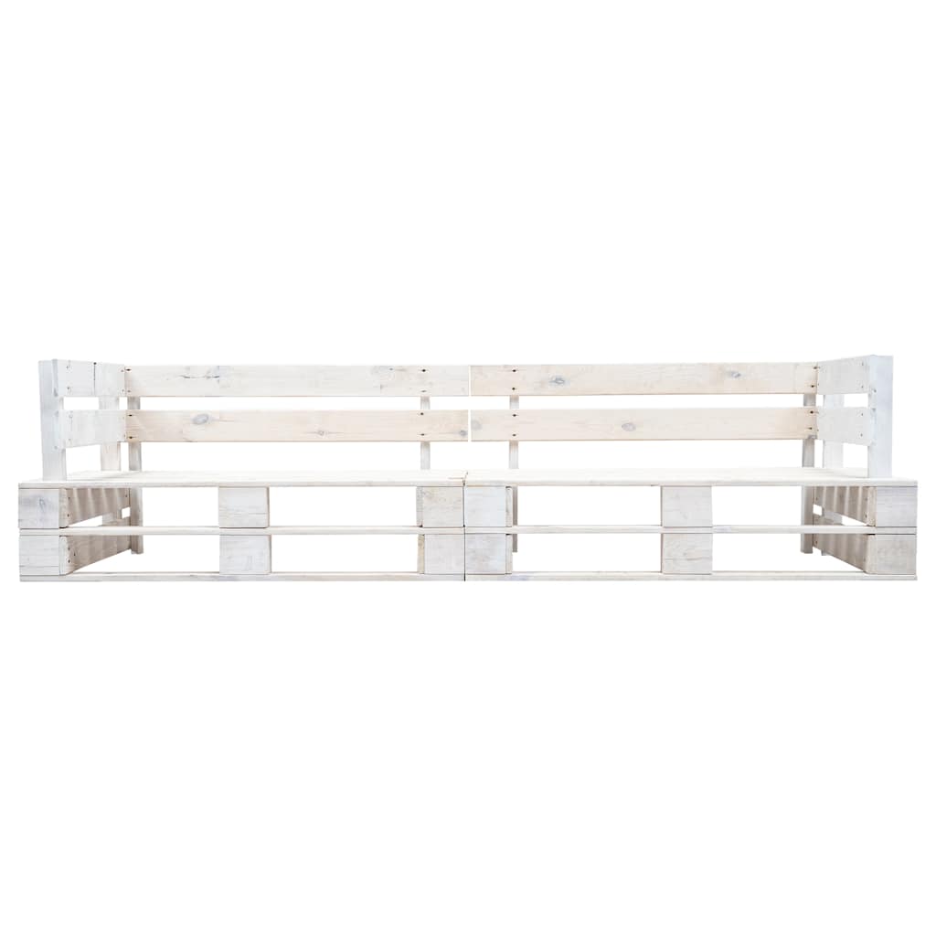 Divano da Giardino a 2 Posti su Pallet Bianco in Legno | homemem39