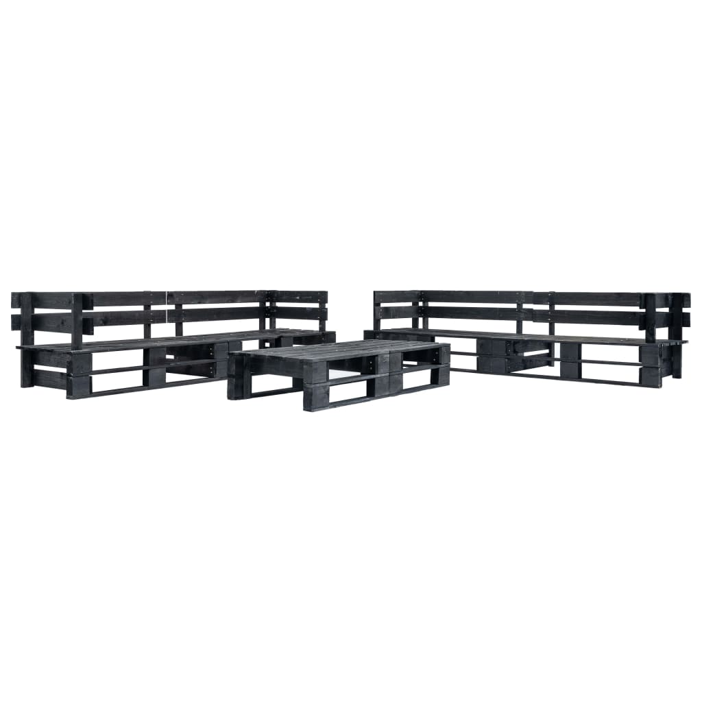 Set Divani da Giardino Pallet 6 pz con Cuscini Grigi in Legno | homemem39