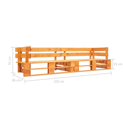 Divano da giardino a 2 Posti su Pallet in Legno Marrone ambra