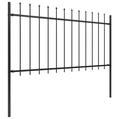Recinzione da Giardino con Punta a Lancia in Acciaio 714,5x100 cm Nero - homemem39