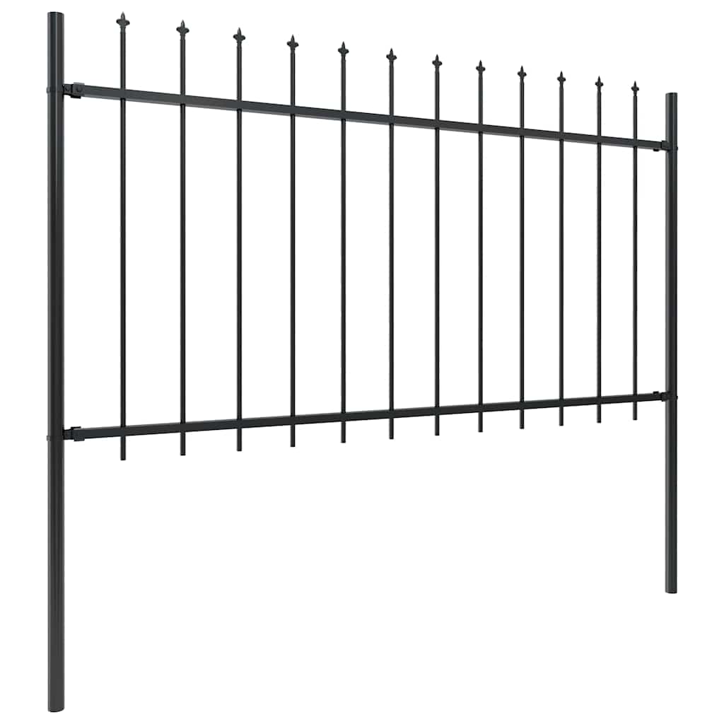 Recinzione da Giardino con Punta a Lancia in Acciaio 1603,5x100 cm Nero - homemem39