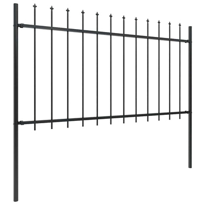 Recinzione da Giardino con Punta a Lancia in Acciaio 1603,5x100 cm Nero - homemem39