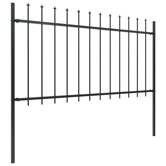 Recinzione da Giardino con Punta a Lancia in Acciaio 1603,5x100 cm Nero - homemem39
