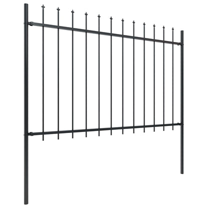 Recinzione da Giardino con Punta a Lancia in Acciaio 1603,5x120 cm Nero - homemem39