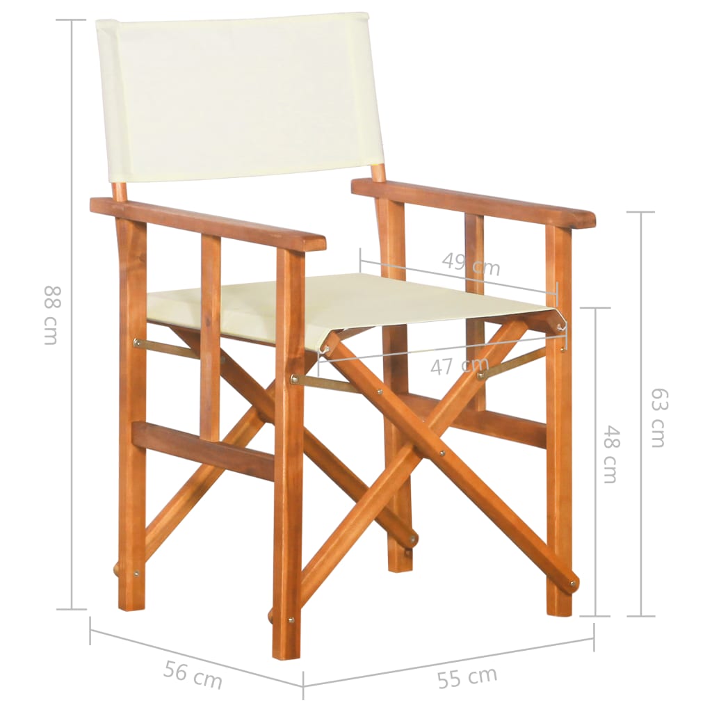 Sedie da Regista 2 pz in Legno Massello di Acacia | homemem39