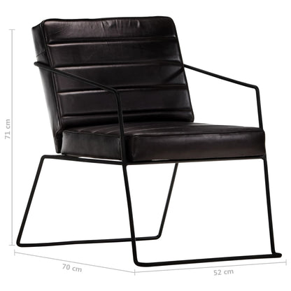 Poltrona Nera in Vera Pelle - homemem39