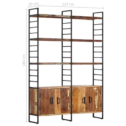 Libreria a 4 Livelli Legno Massello di Recupero 124x30x180 cm | homemem39