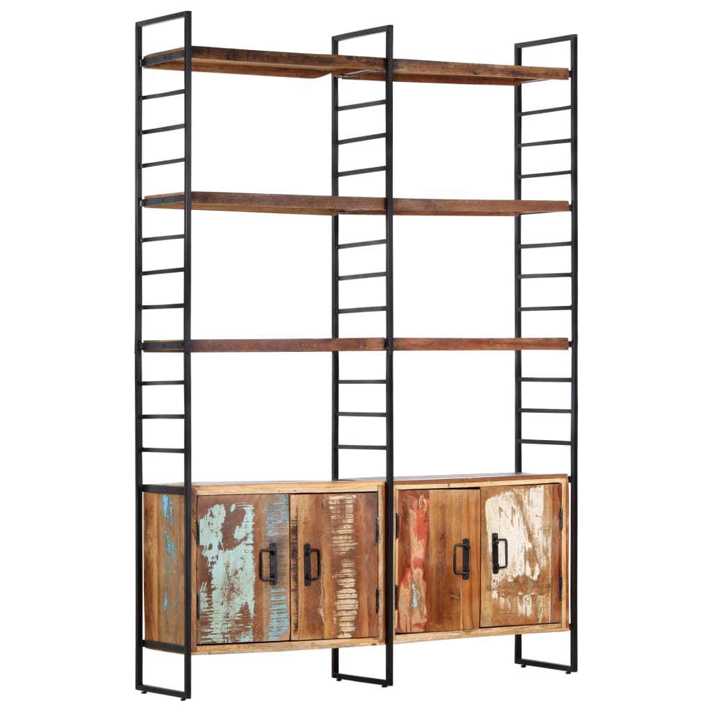 Libreria a 4 Livelli Legno Massello di Recupero 124x30x180 cm | homemem39