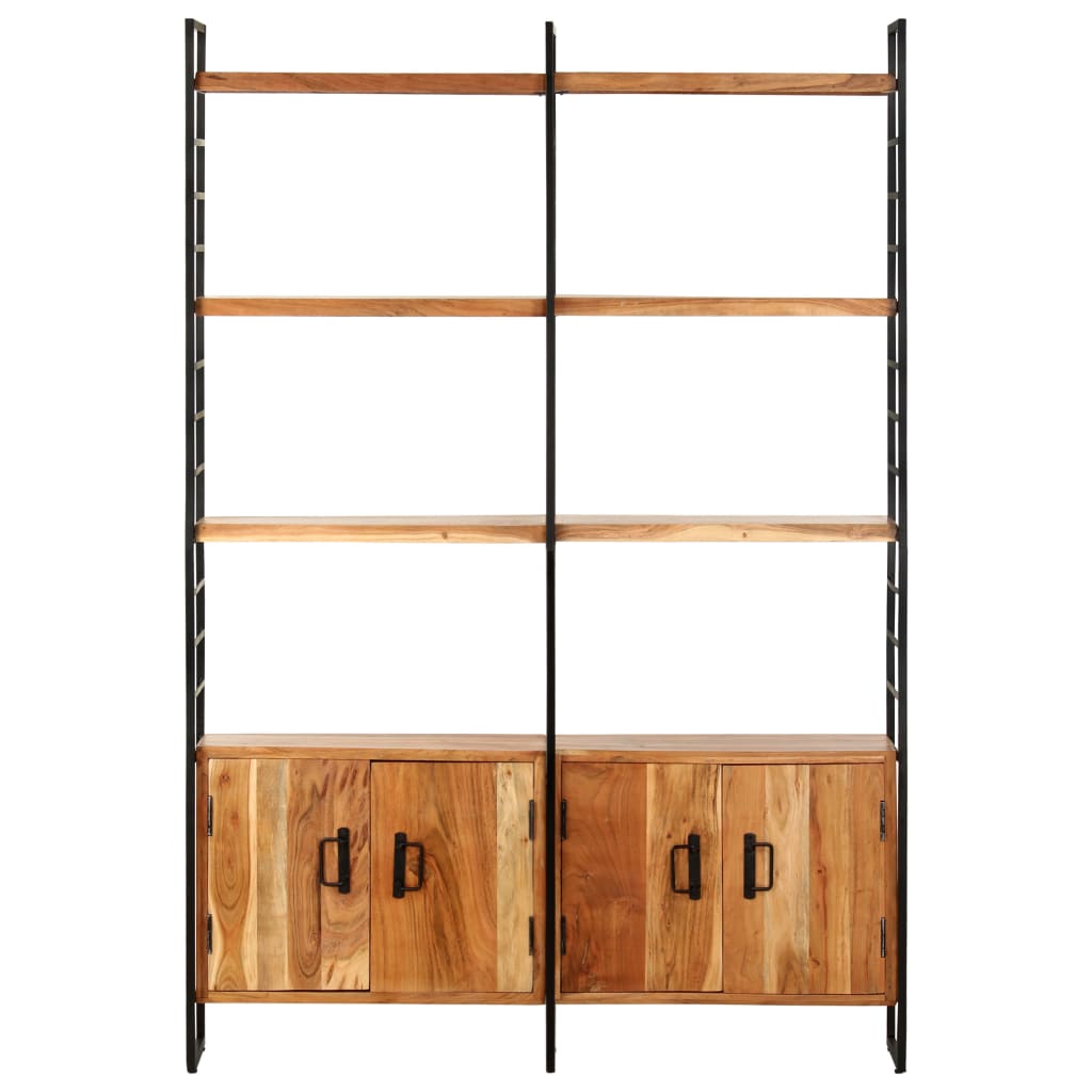 Libreria a 4 Livelli Legno Massello di Acacia 124x30x180 cm | homemem39