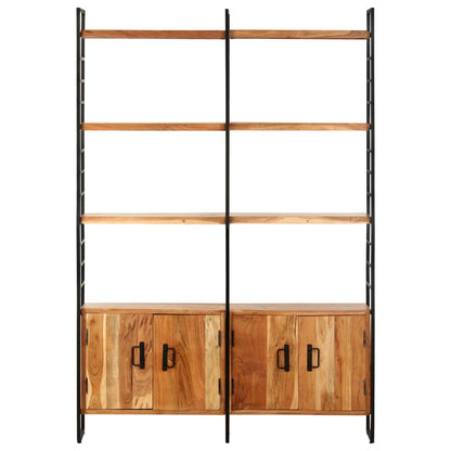 Libreria a 4 Livelli Legno Massello di Acacia 124x30x180 cm | homemem39