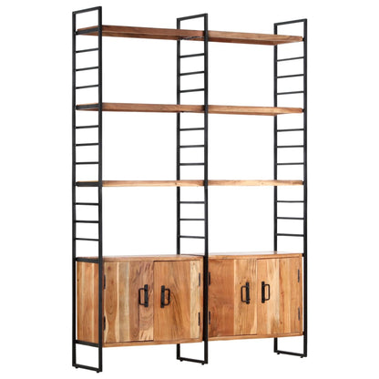 Libreria a 4 Livelli Legno Massello di Acacia 124x30x180 cm | homemem39
