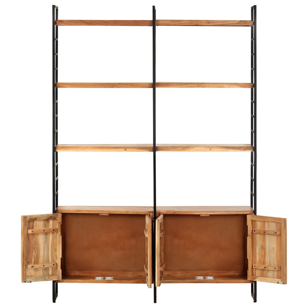 Libreria a 4 Livelli Legno Massello di Acacia 124x30x180 cm | homemem39