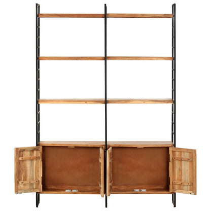 Libreria a 4 Livelli Legno Massello di Acacia 124x30x180 cm | homemem39