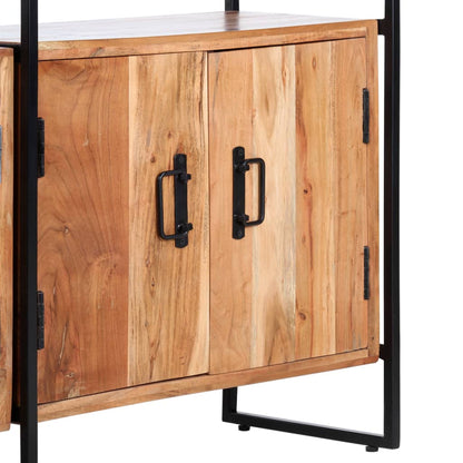 Libreria a 4 Livelli Legno Massello di Acacia 124x30x180 cm | homemem39