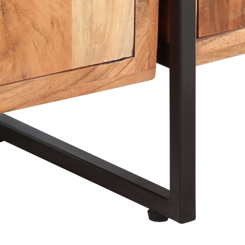 Libreria a 4 Livelli Legno Massello di Acacia 124x30x180 cm | homemem39