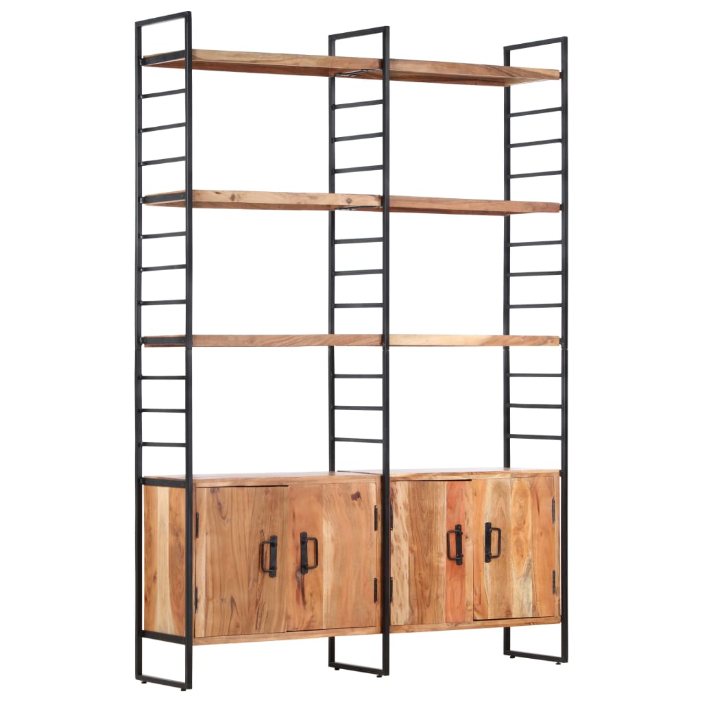 Libreria a 4 Livelli Legno Massello di Acacia 124x30x180 cm | homemem39