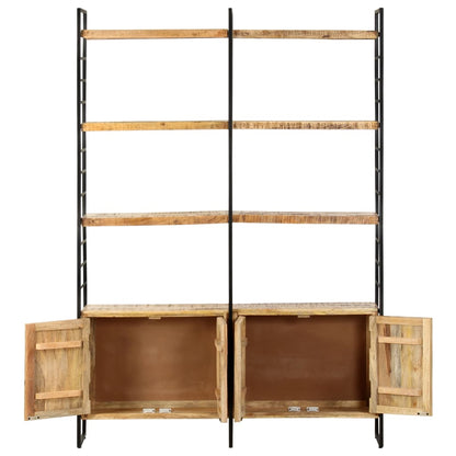 Libreria a 4 Livelli Legno di Mango Grezzo 124x30x180 cm