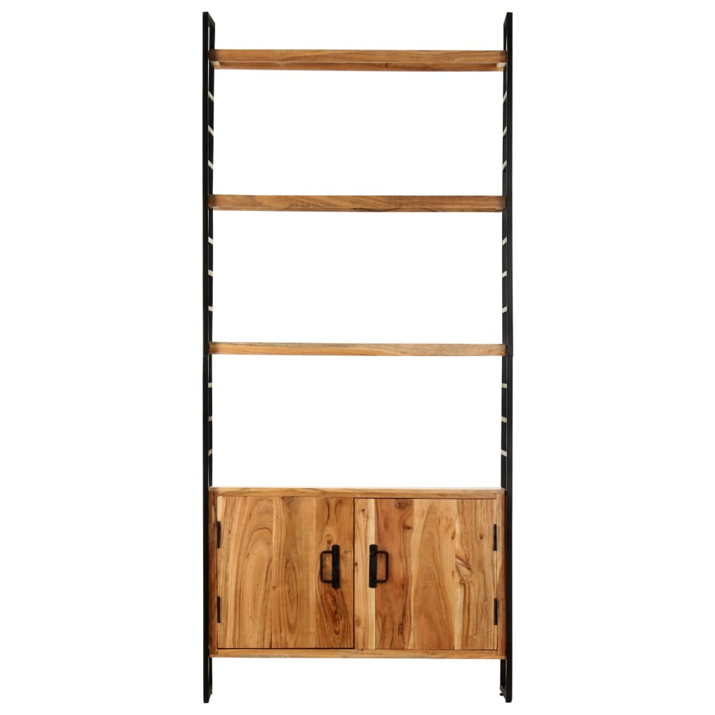 Libreria a 4 Livelli 80x30x180 cm in Legno Massello di Acacia | homemem39