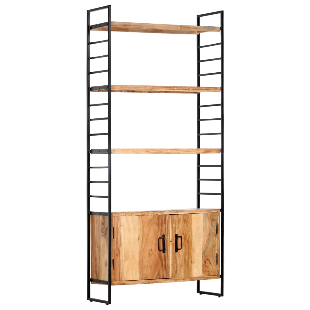 Libreria a 4 Livelli 80x30x180 cm in Legno Massello di Acacia | homemem39