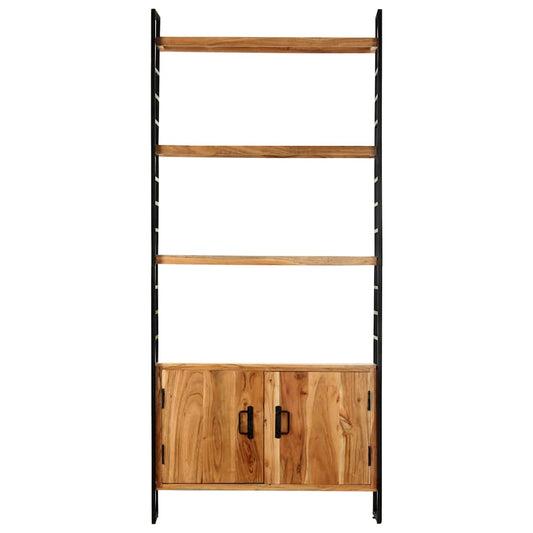 Libreria a 4 Livelli 80x30x180 cm in Legno Massello di Acacia