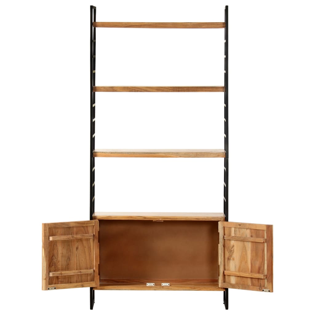 Libreria a 4 Livelli 80x30x180 cm in Legno Massello di Acacia | homemem39