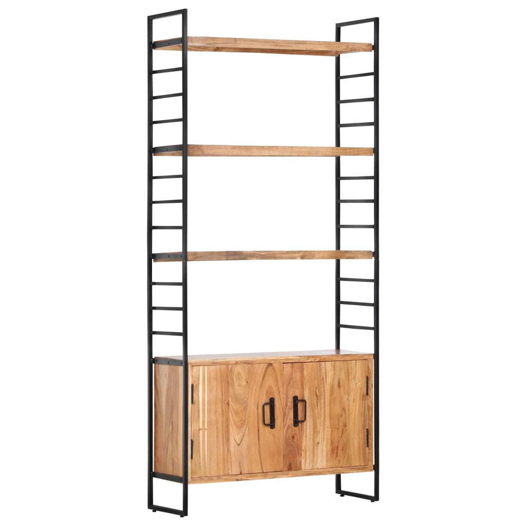 Libreria a 4 Livelli 80x30x180 cm in Legno Massello di Acacia | homemem39