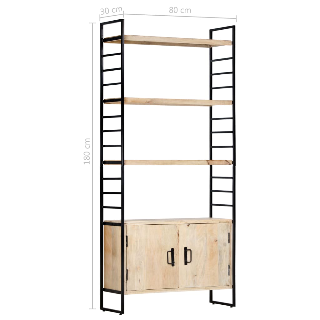 Libreria a 4 Livelli 80x30x180 cm in Legno Massello di Mango | homemem39