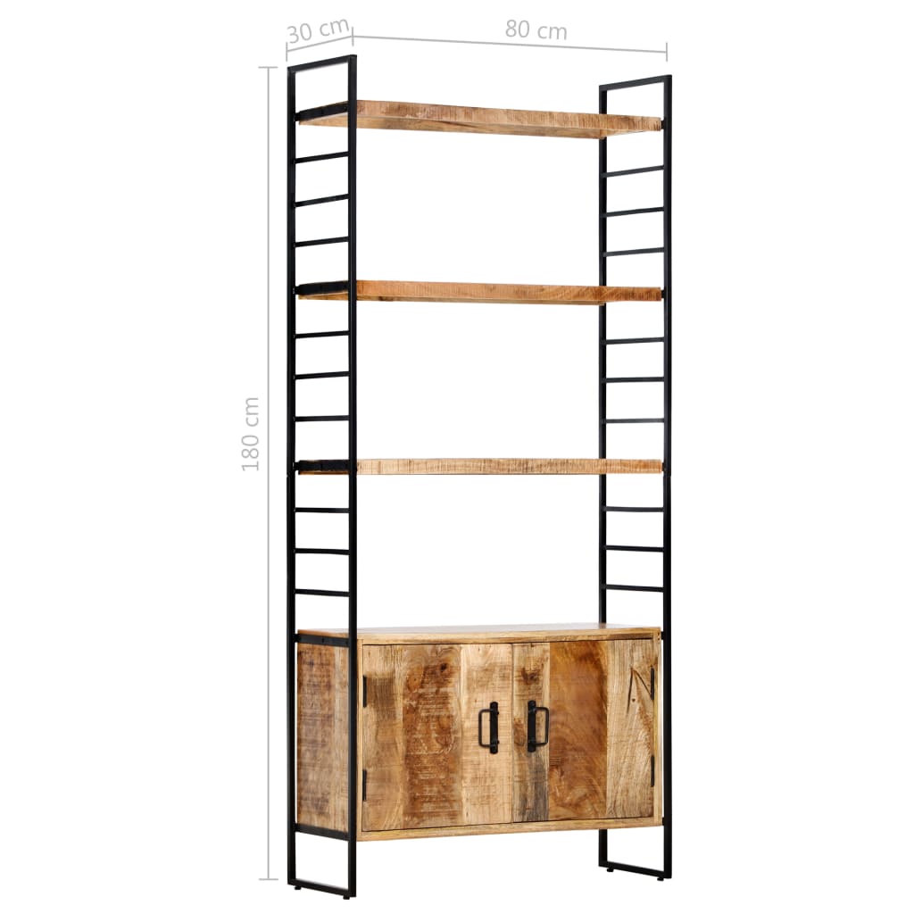 Libreria a 4 Livelli 80x30x180 cm in Legno di Mango Grezzo | homemem39