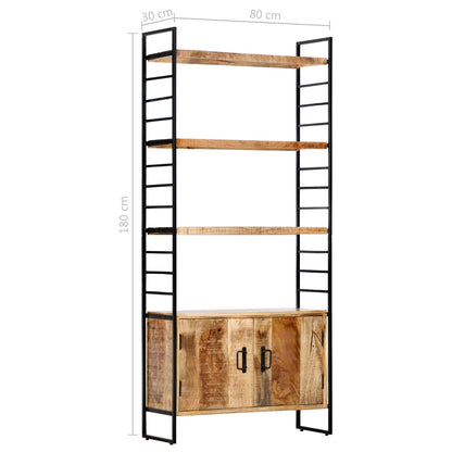 Libreria a 4 Livelli 80x30x180 cm in Legno di Mango Grezzo | homemem39