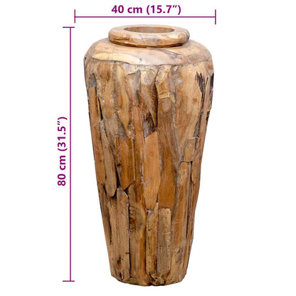 Vaso Decorativo 40x80 cm in Legno Massello di Teak