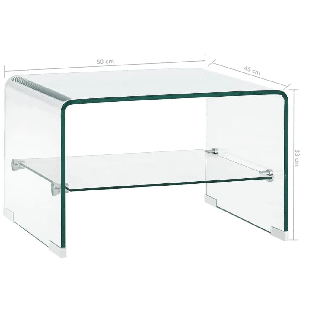 Tavolino da Salotto Trasparente 50x45x33 cm in Vetro Temperato | homemem39