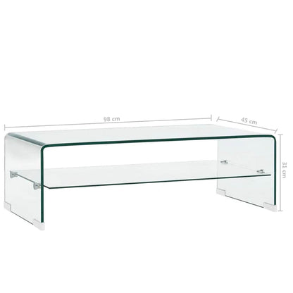 Tavolino da Salotto Trasparente 98x45x31 cm in Vetro Temperato | homemem39