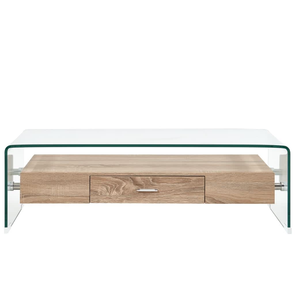 Tavolino da Salotto Trasparente 98x45x31 cm in Vetro Temperato | homemem39