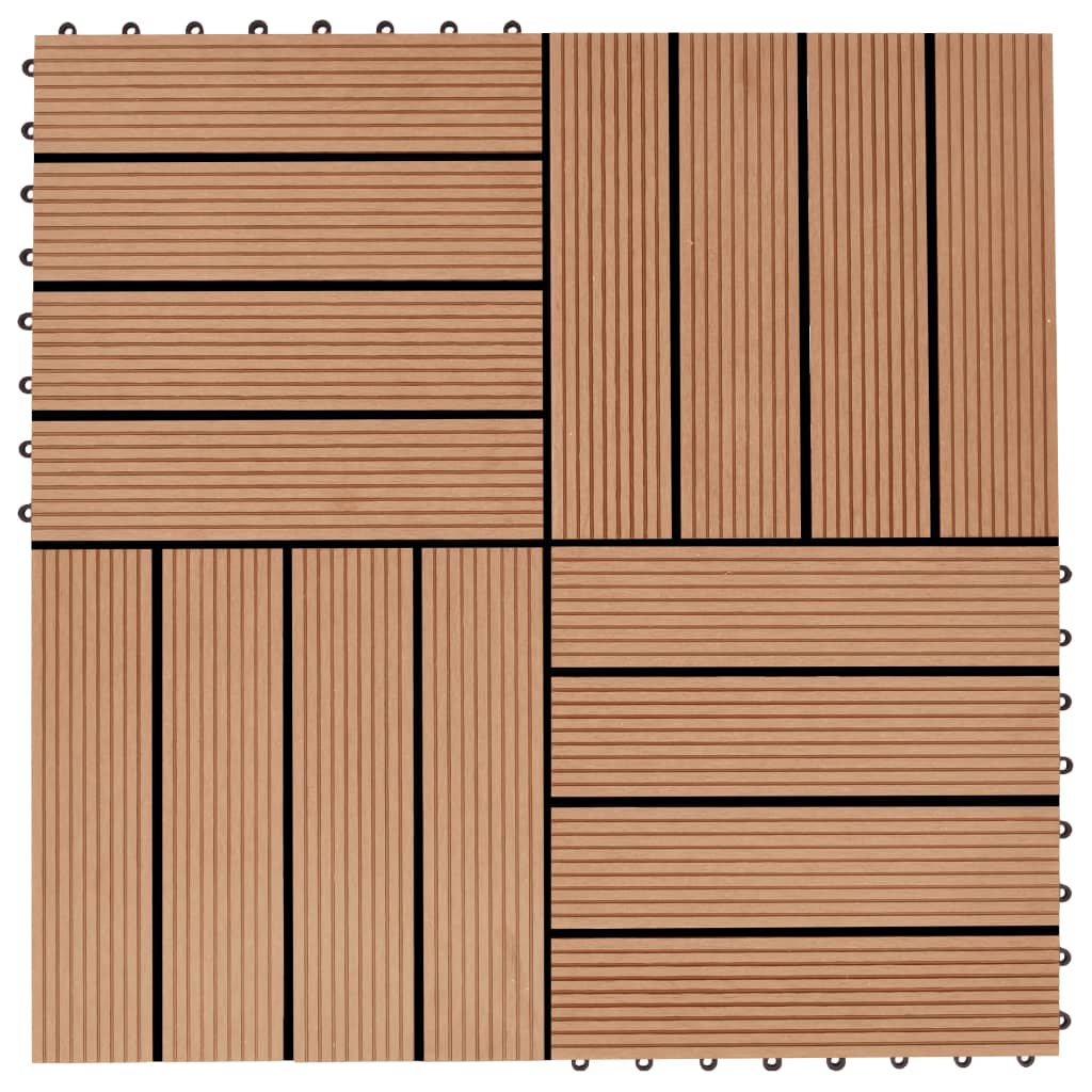 Piastrelle per Decking 22 pz 30x30cm 2mq in WPC Colore Teak