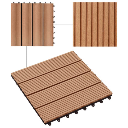 Piastrelle per Decking 22 pz 30x30cm 2mq in WPC Colore Teak