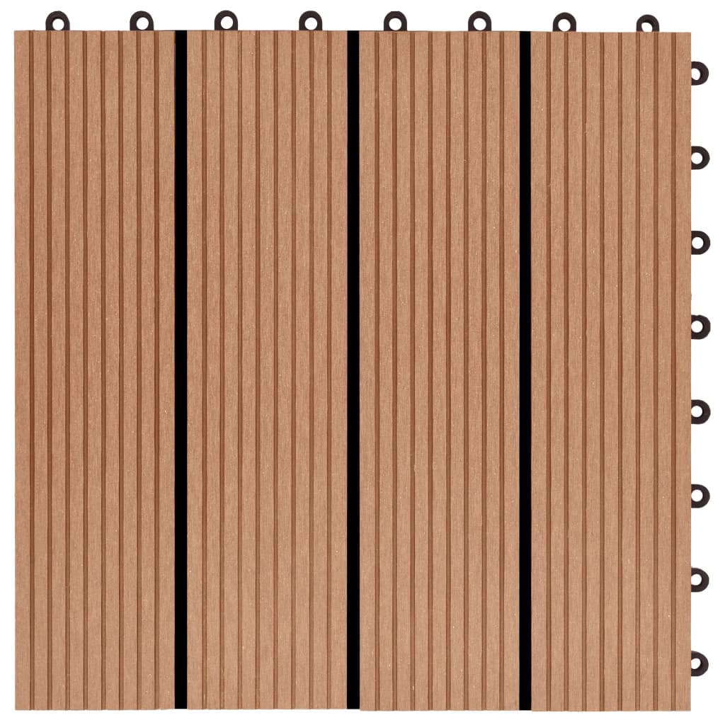 Piastrelle per Decking 22 pz 30x30cm 2mq in WPC Colore Teak