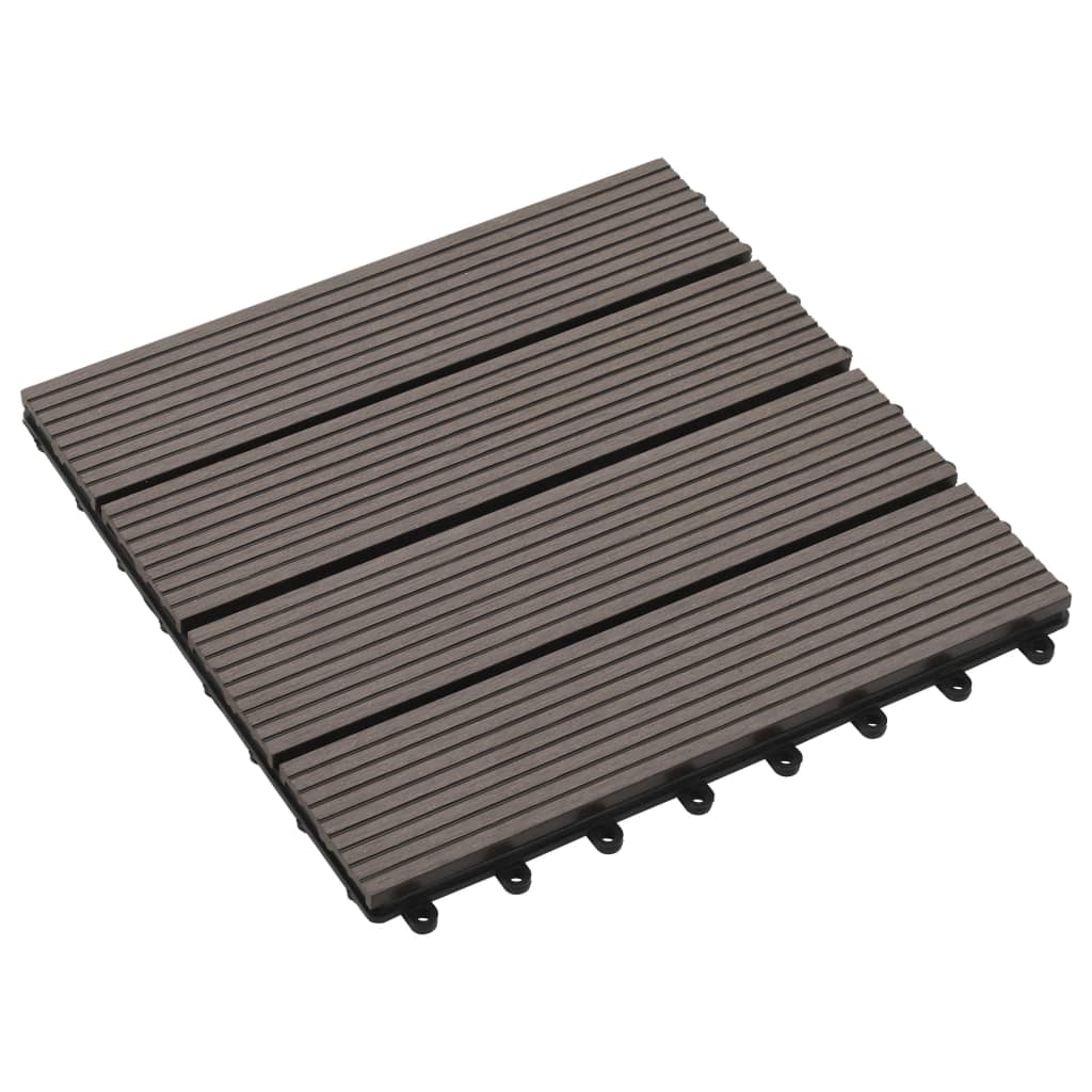 Piastrelle per Decking 22 pz 30x30cm 2mq in WPC Marrone Scuro