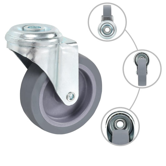 Ruote Girevoli con Foro per Bullone 12 pz 75 mm - homemem39