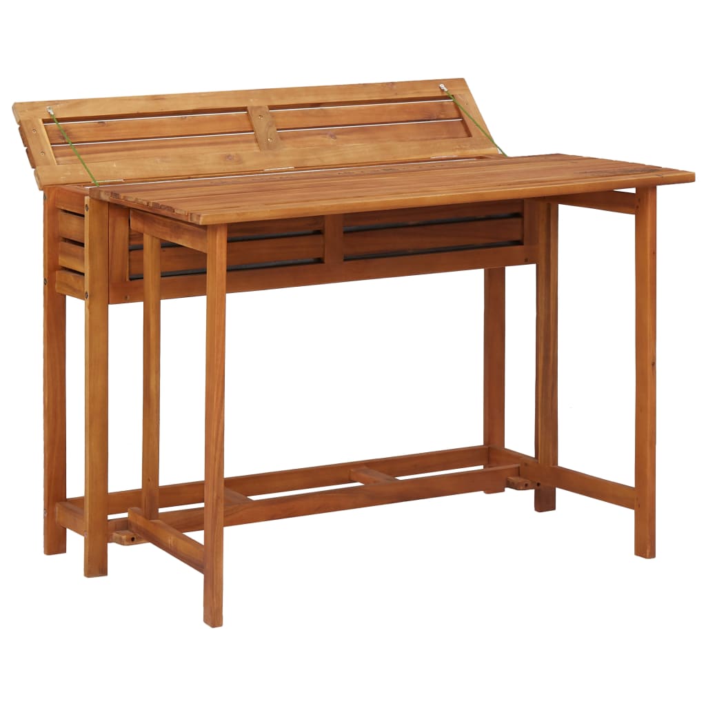 Tavolo da Giardino con Fioriera e 2 Sedie Bistrot Legno Acacia | homemem39