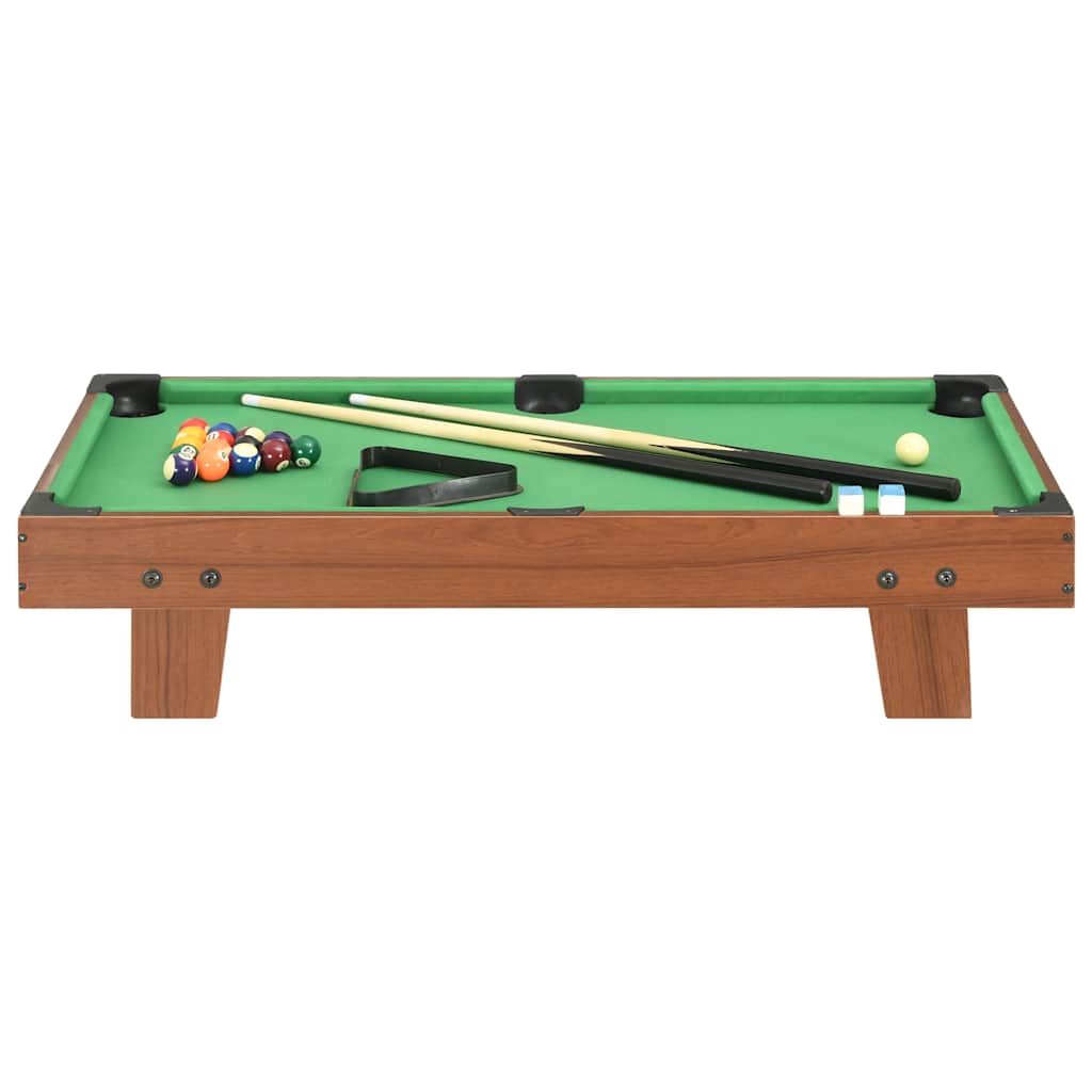 Mini Tavolo da Biliardo 3 Piedi 92x52x19 cm Marrone Verde - homemem39