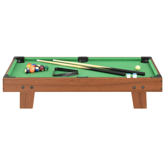 Mini Tavolo da Biliardo 3 Piedi 92x52x19 cm Marrone Verde - homemem39