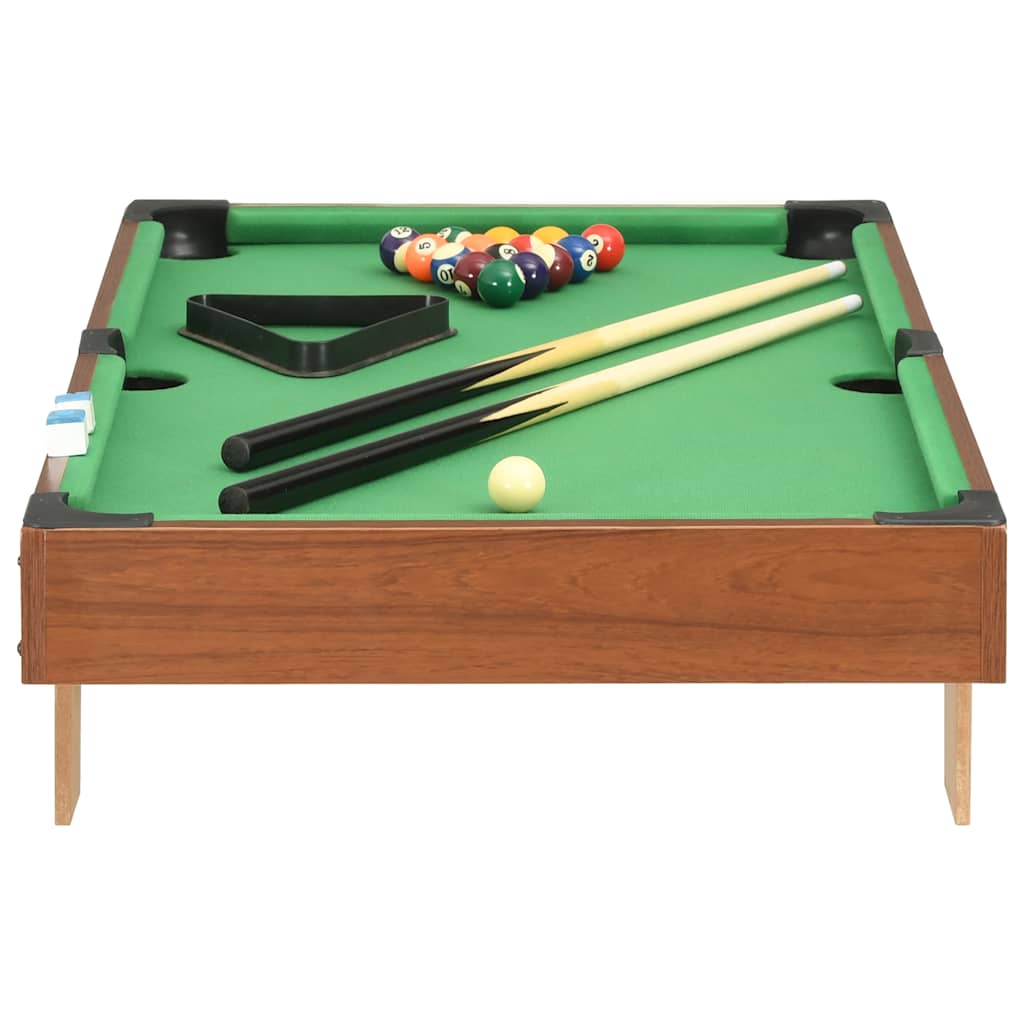 Mini Tavolo da Biliardo 3 Piedi 92x52x19 cm Marrone Verde - homemem39