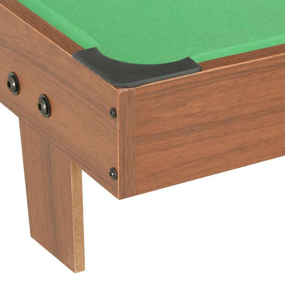 Mini Tavolo da Biliardo 3 Piedi 92x52x19 cm Marrone Verde - homemem39
