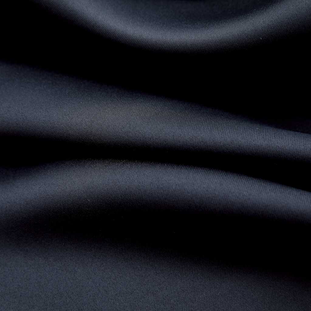 Tende Oscuranti con Anelli in Metallo 2 pz Nere 140x225 cm | homemem39