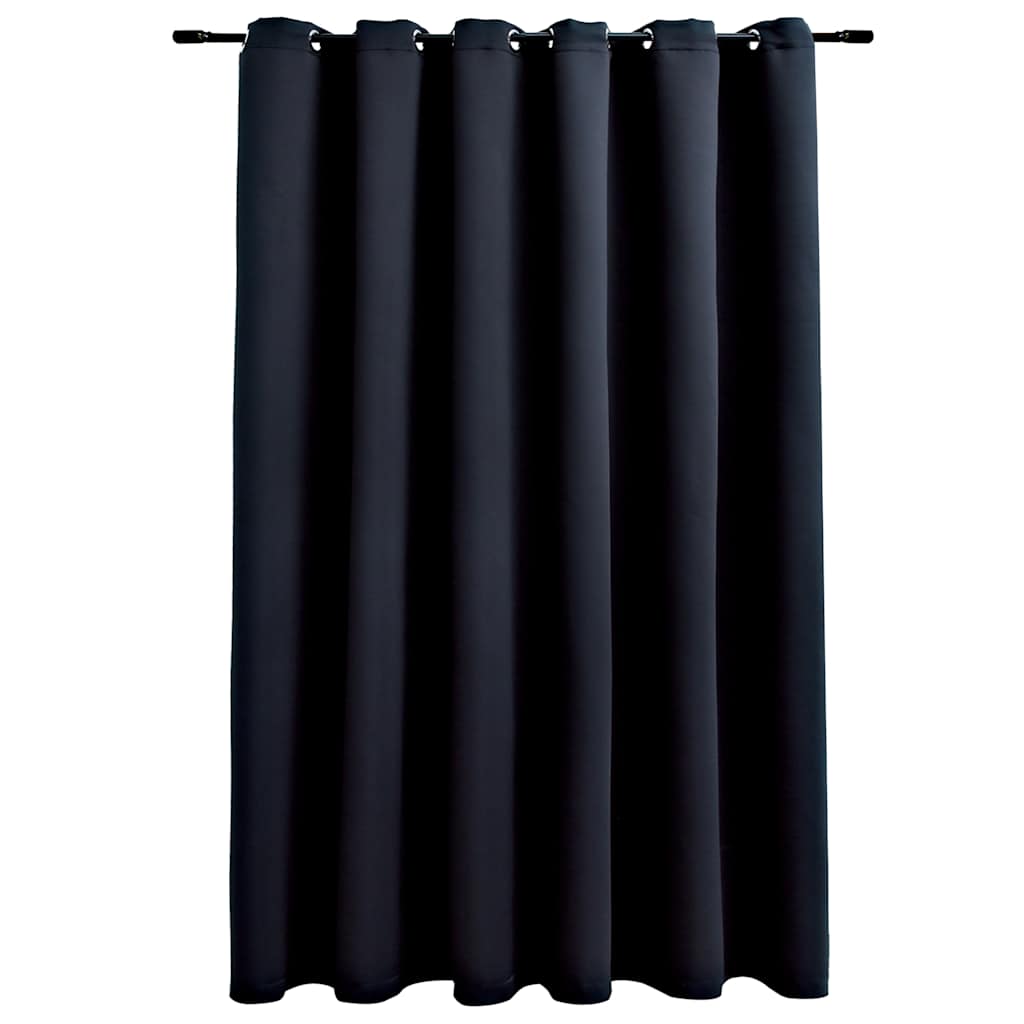 Tenda Oscurante con Anelli in Metallo Nera 290x245  cm | homemem39