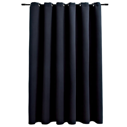 Tenda Oscurante con Anelli in Metallo Nera 290x245  cm | homemem39