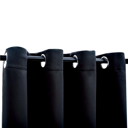 Tenda Oscurante con Anelli in Metallo Nera 290x245  cm | homemem39